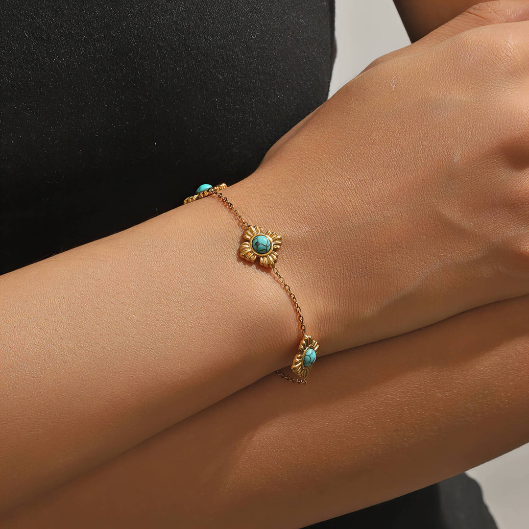 Bracelets - Gold  Boho Turquoise Bracelet