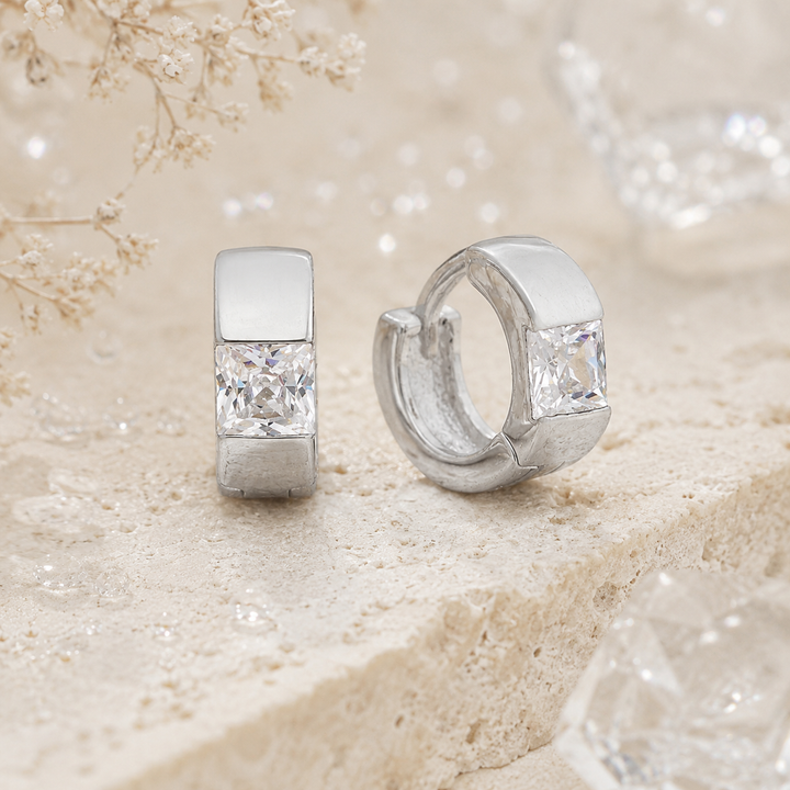 Earrings - CZ huggie hoops