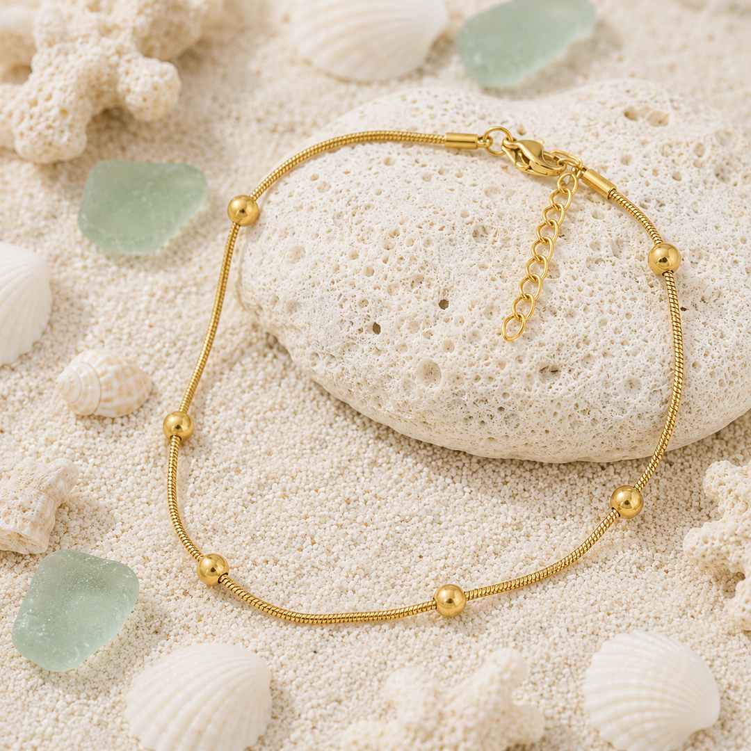 waterproof gold snake chain anklet