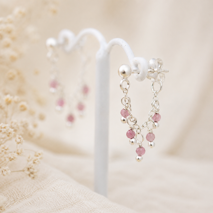 Earrings - Beaded Pink Earrings