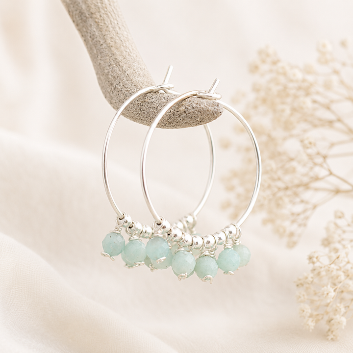 Earrings - Amazonite Gypsy Hoops