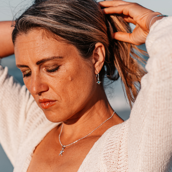 Celestial Azure Hoops