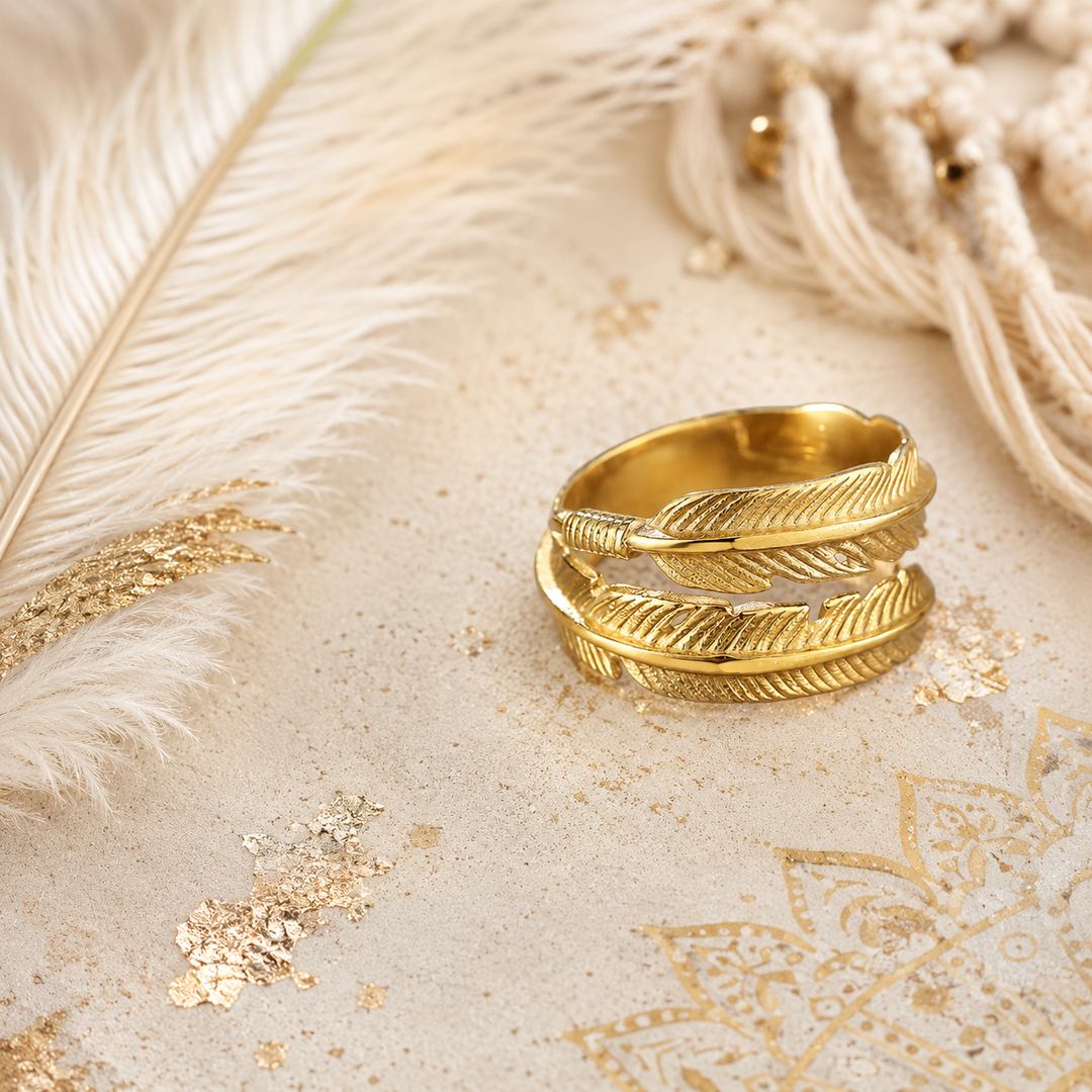 Gold Soul Feather Ring