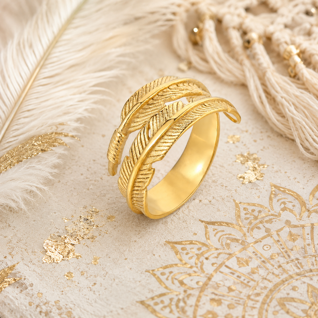 Gold Soul Feather Ring