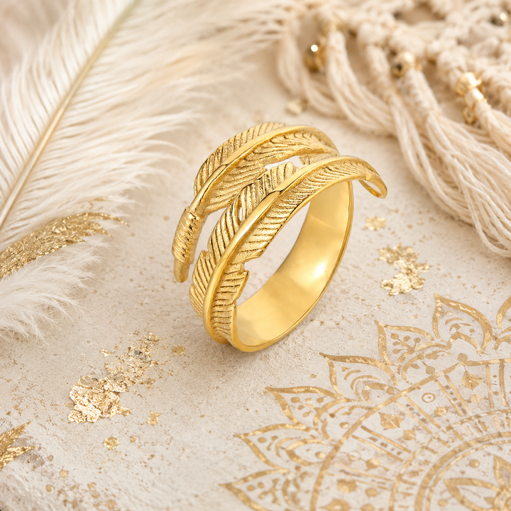 Gold Soul Feather Ring