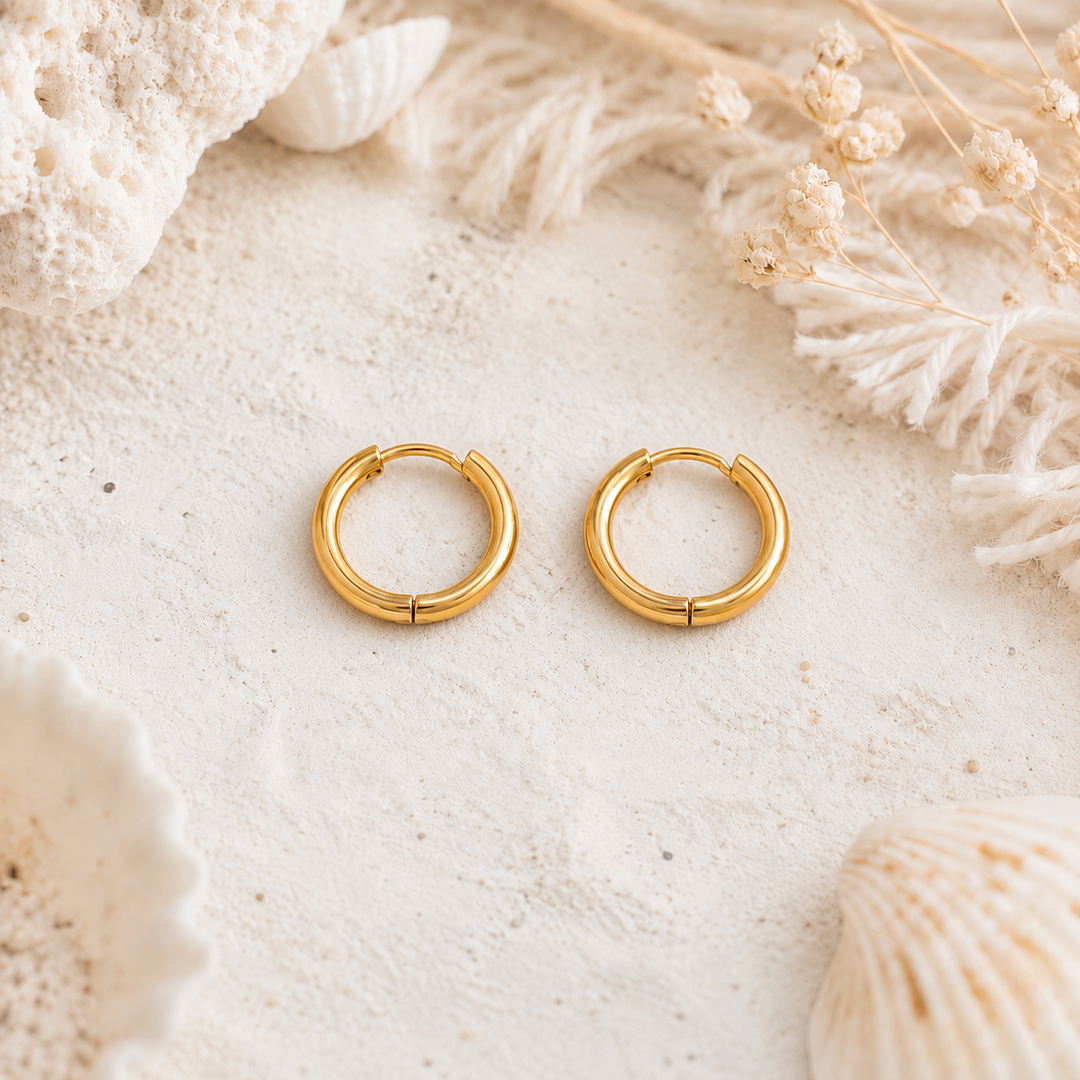 Waterproof Gold Huggies (10mm)
