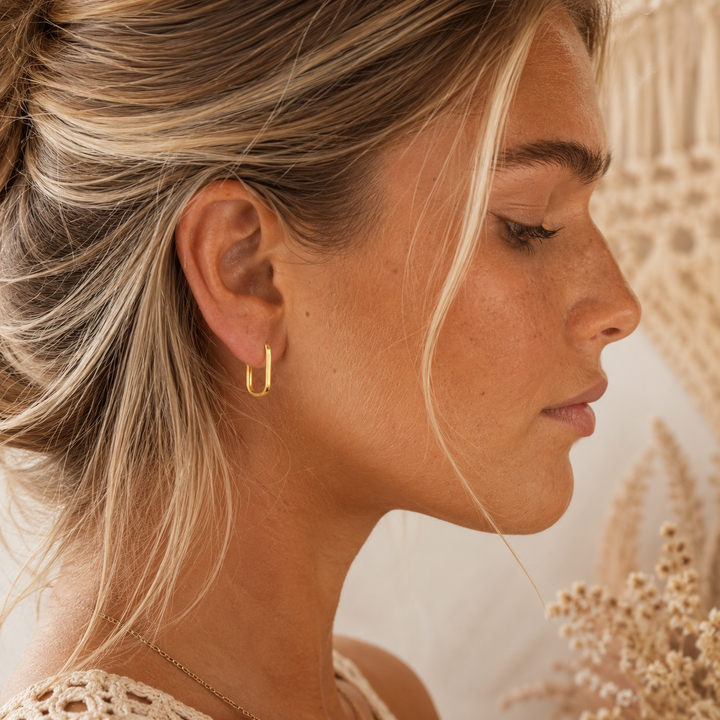 Gold Oval Hoops (18mm)