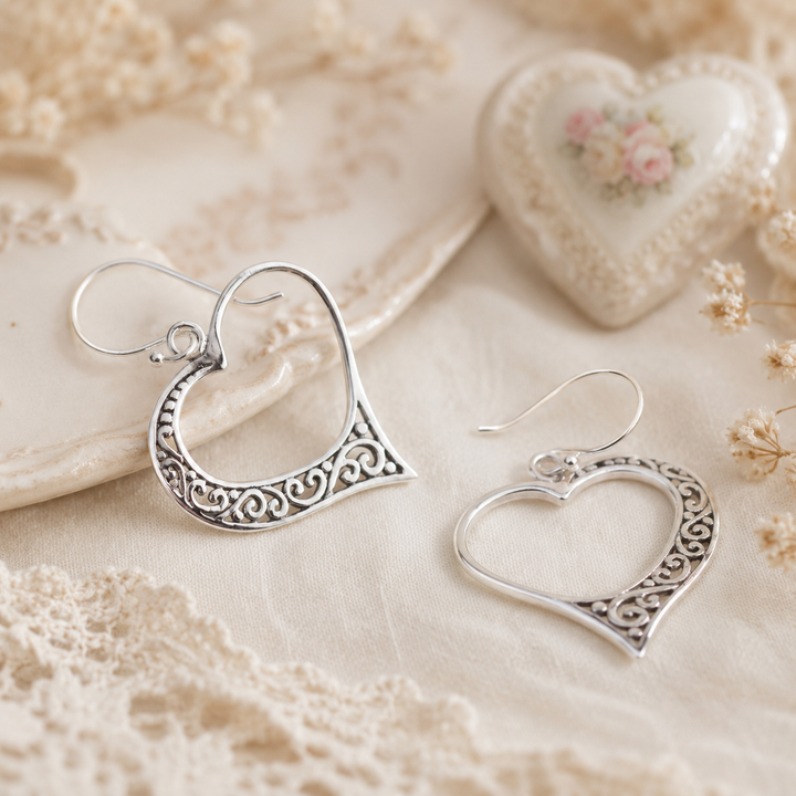 Earrings - Vintage heart earrings