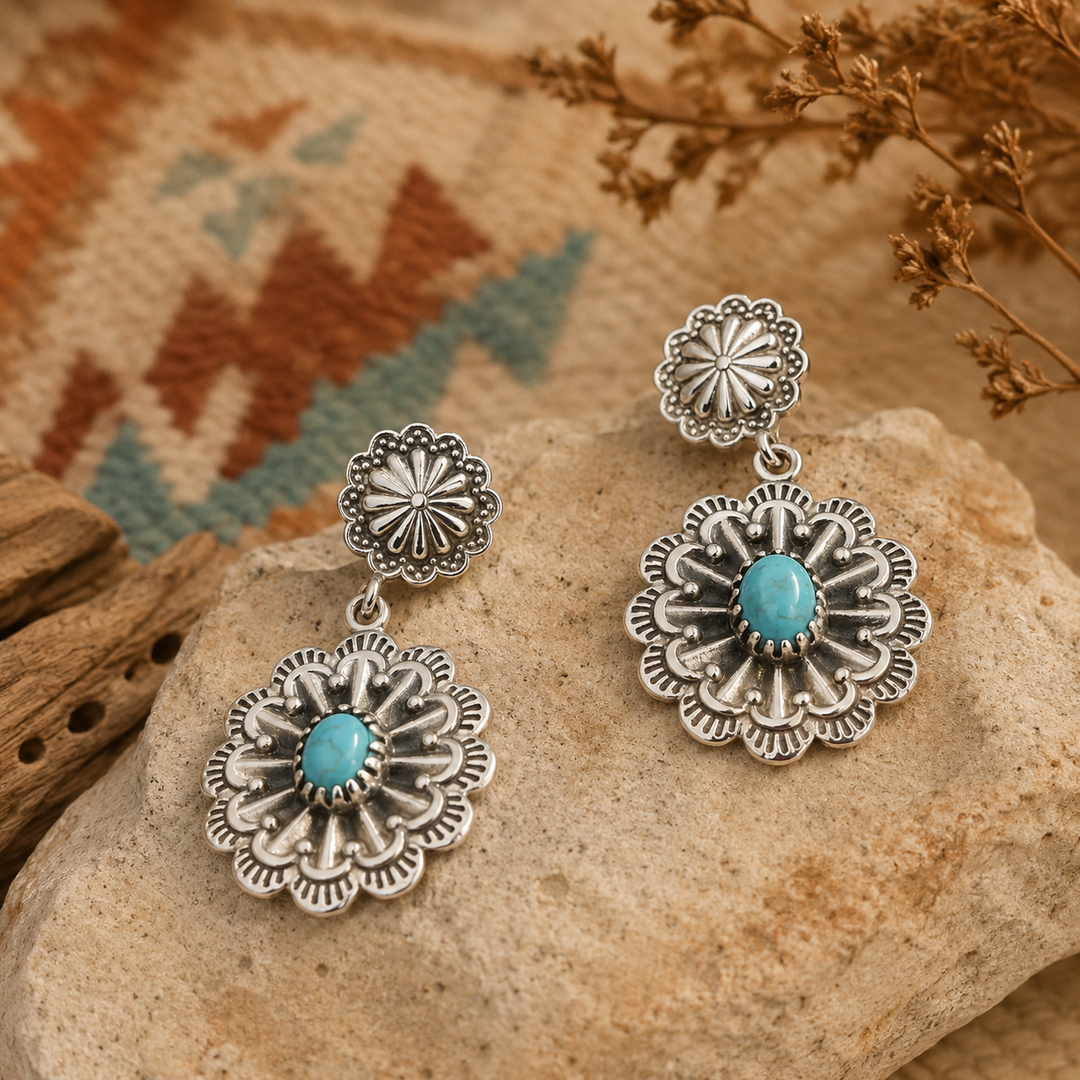 Earrings - Serling Silver Navajo Earrings