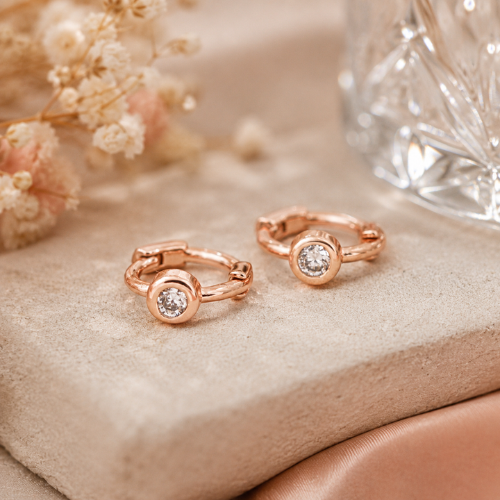 Earrings - Rose gold huggies