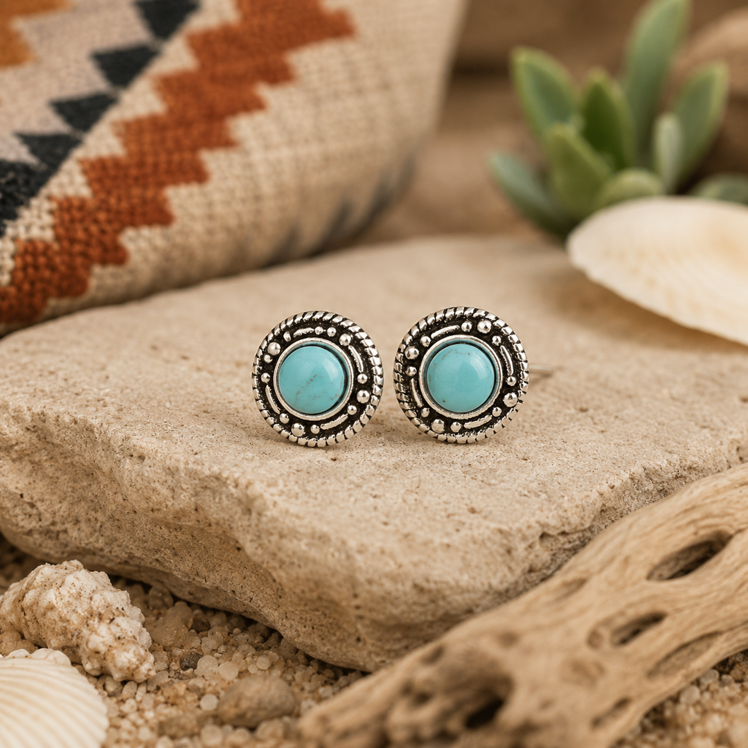 Earrings - Boho Turquoise studs