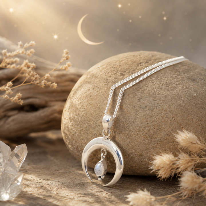 Necklaces - Moon Necklaces with moonstone