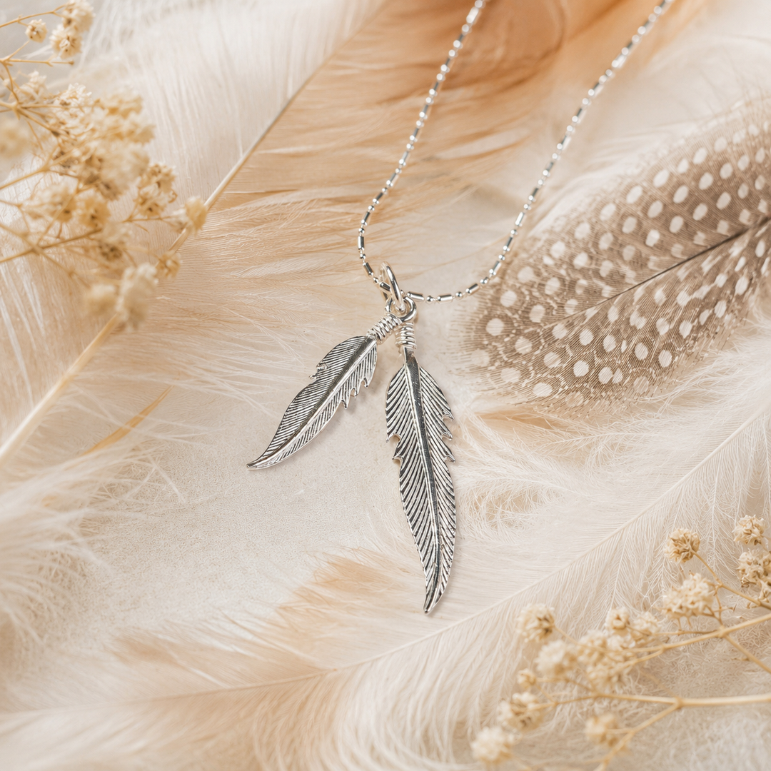 Double Feather Necklace