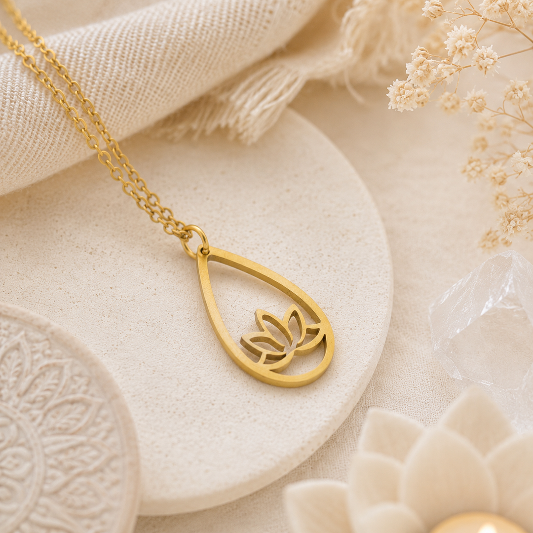 Golden Lotus Light Necklace