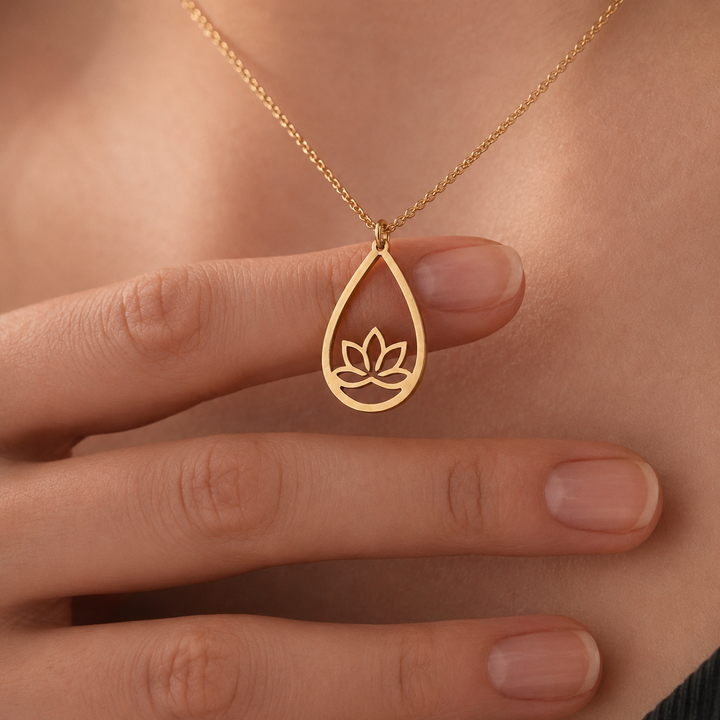 Gold Lotus flower necklace