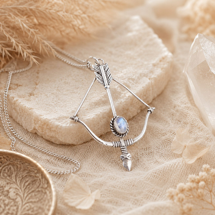 Necklaces - Moonstone arrow necklace