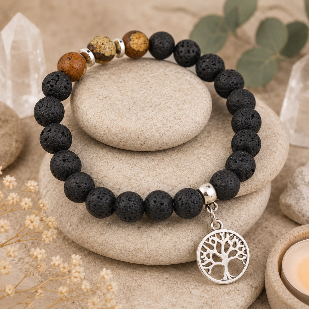 Tree Of Life Lava Stone Bracelet