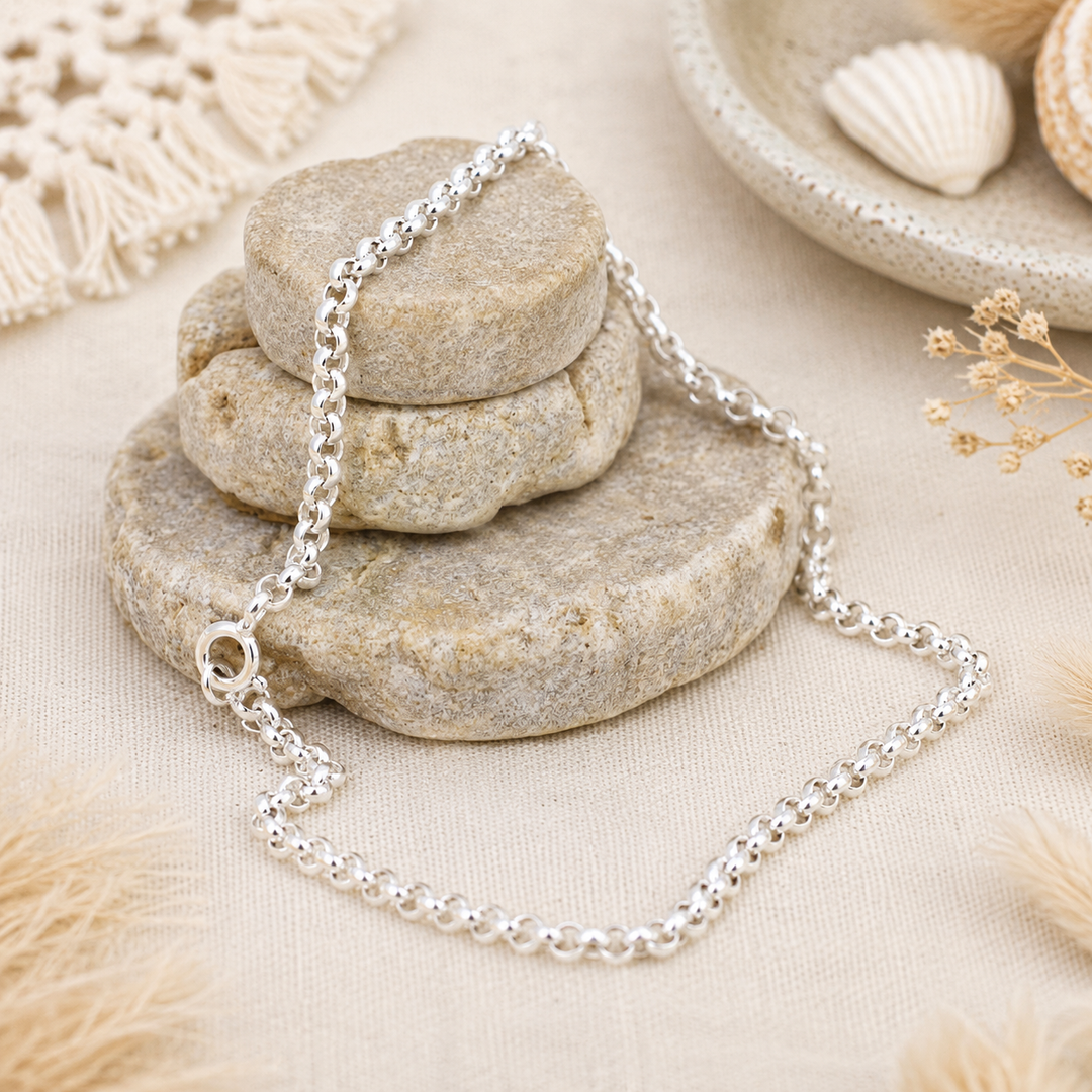 chunky sterling silver anklet