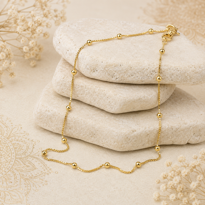 Anklets - dainty Gold chain anklet