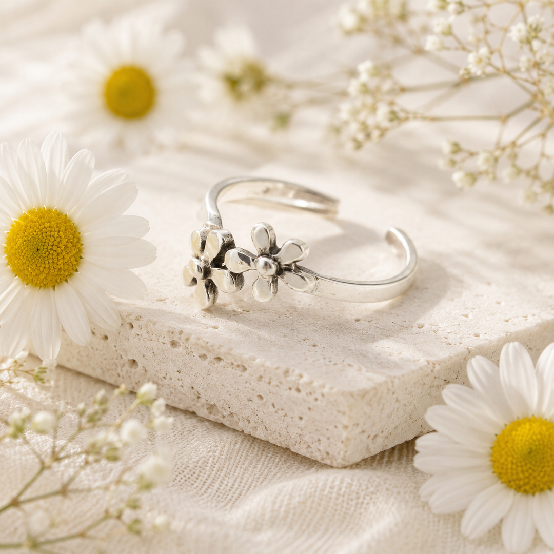 Toe rings - Flower toe ring
