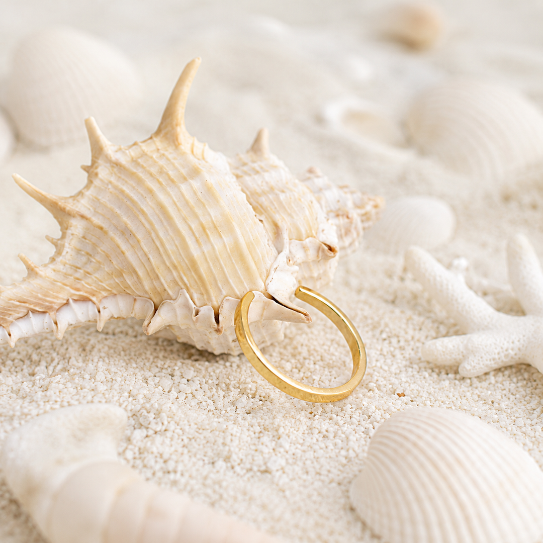 Fine Band Gold Toe Ring