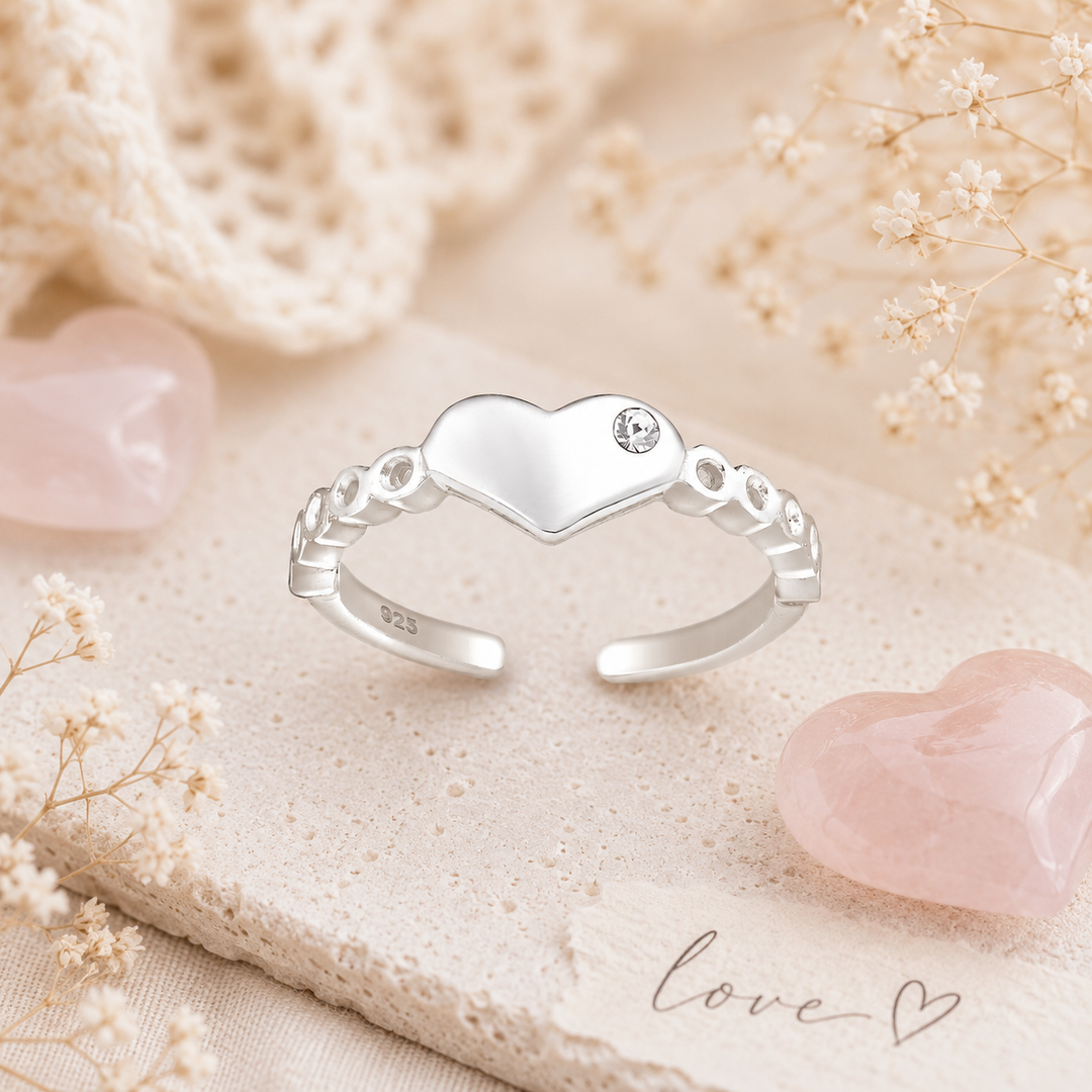 Toe ring - heart toe ring