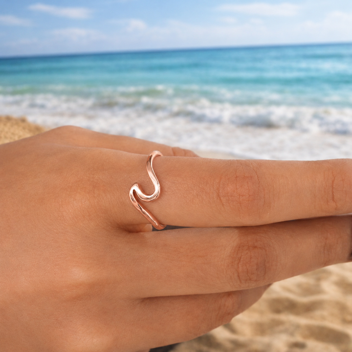 Rings - Rose gold wave ring