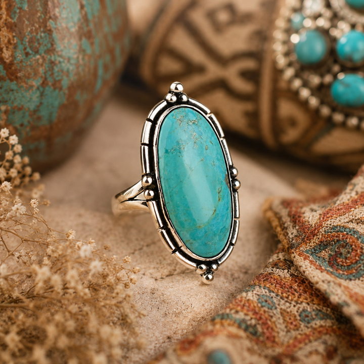 Rings - Large Turquoise stone ring