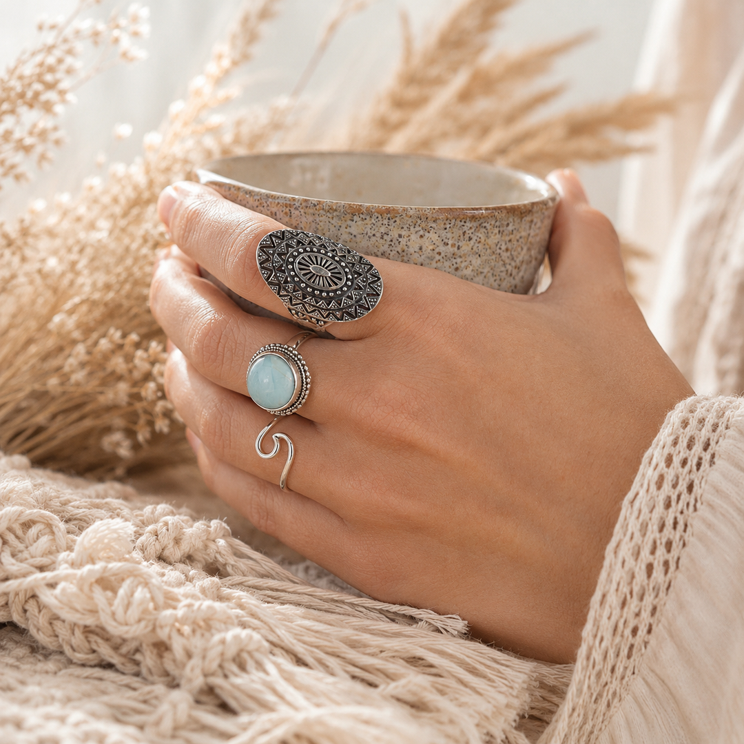 rings  - bohemian mandala ring
