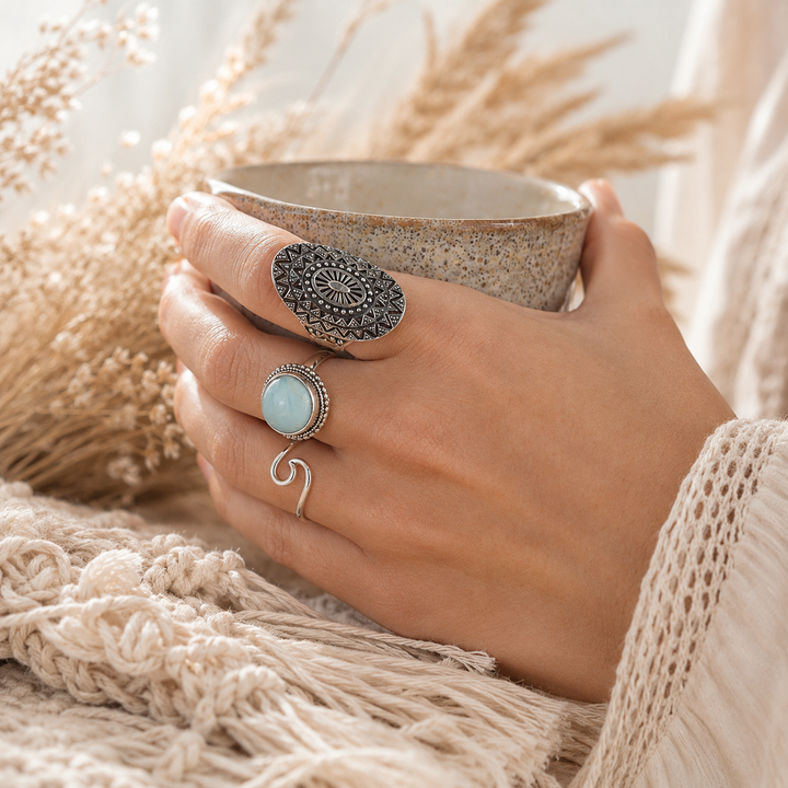 rings  - bohemian mandala ring