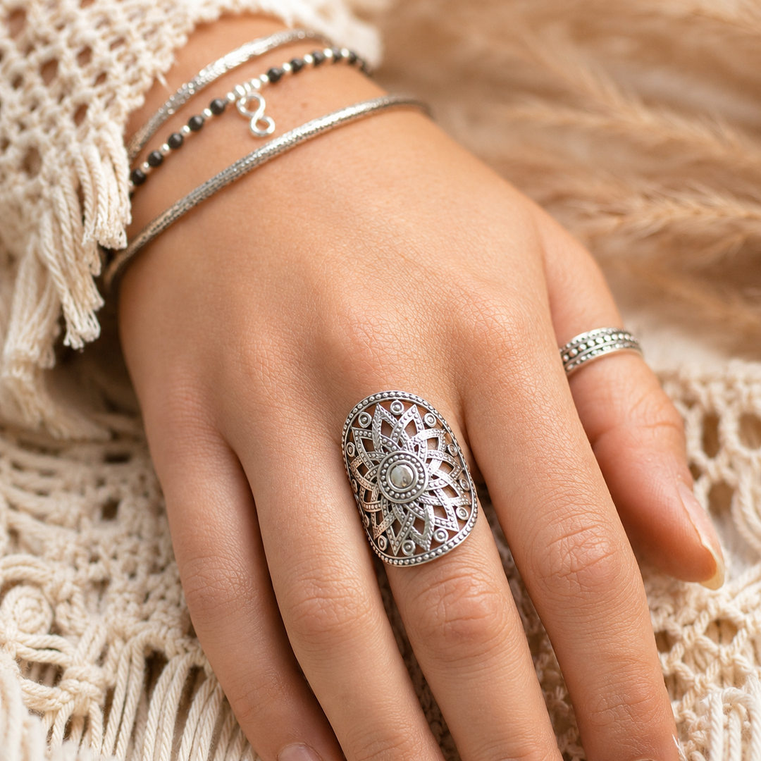 rings - bohemian mandala ring