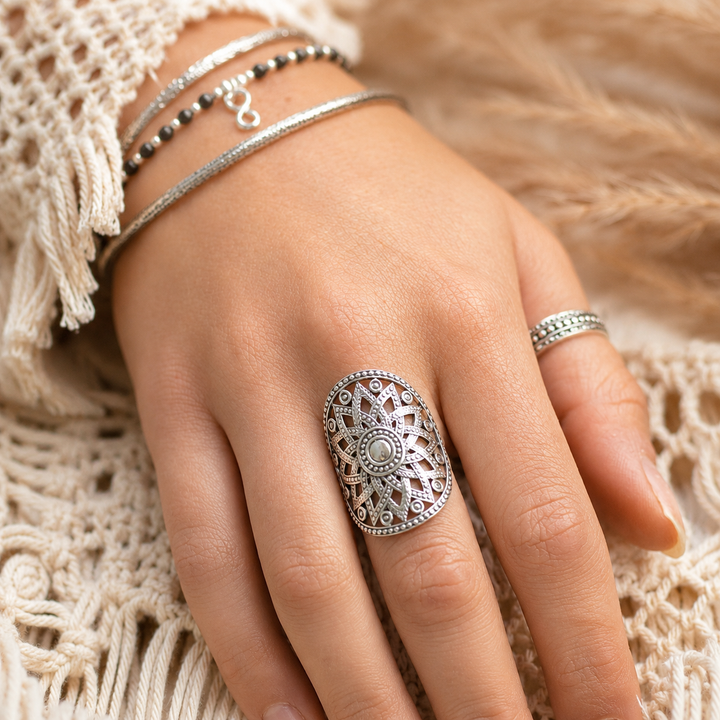 rings - bohemian mandala ring