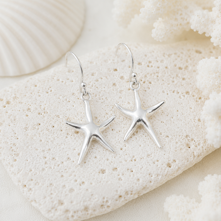 Earrings - Sterling Silver Starfish earrings