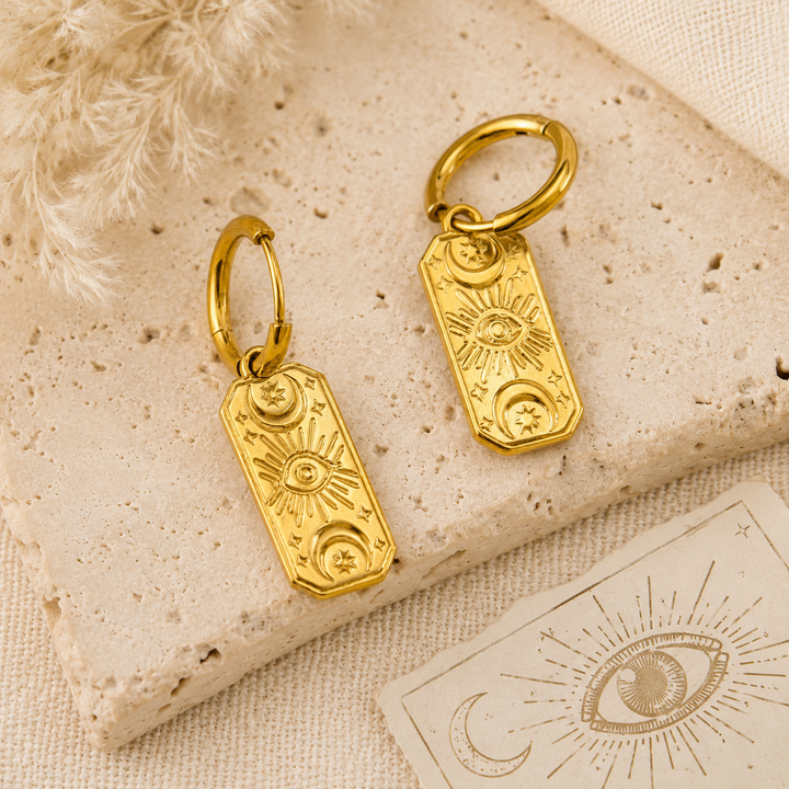 Earrings - Gold Evil Eye earrings