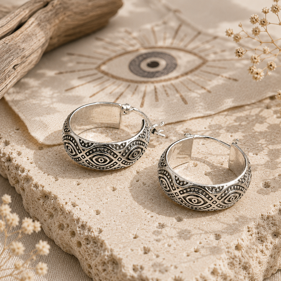 Earrings - Eye of protection Hoops