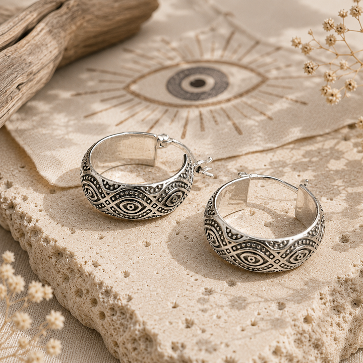 Earrings - Eye of protection Hoops