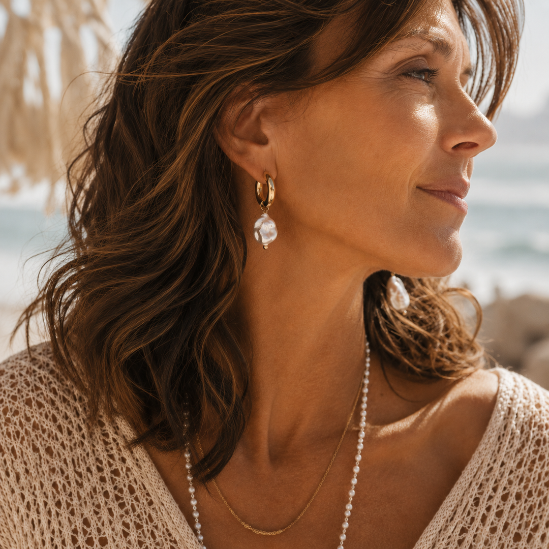 Untamed Baroque Pearl Hoops
