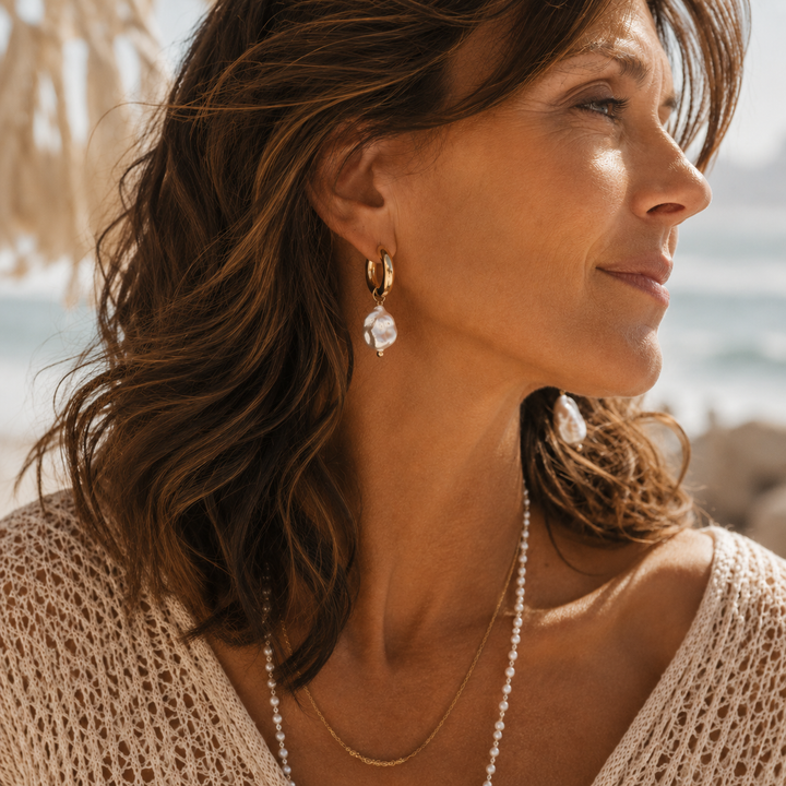 Untamed Baroque Pearl Hoops