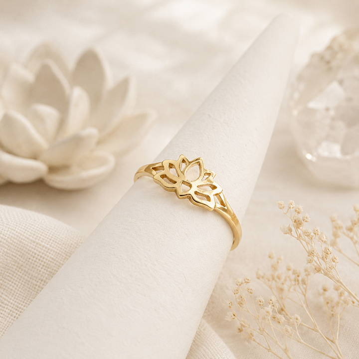 Gold Lotus Flower Toe Ring