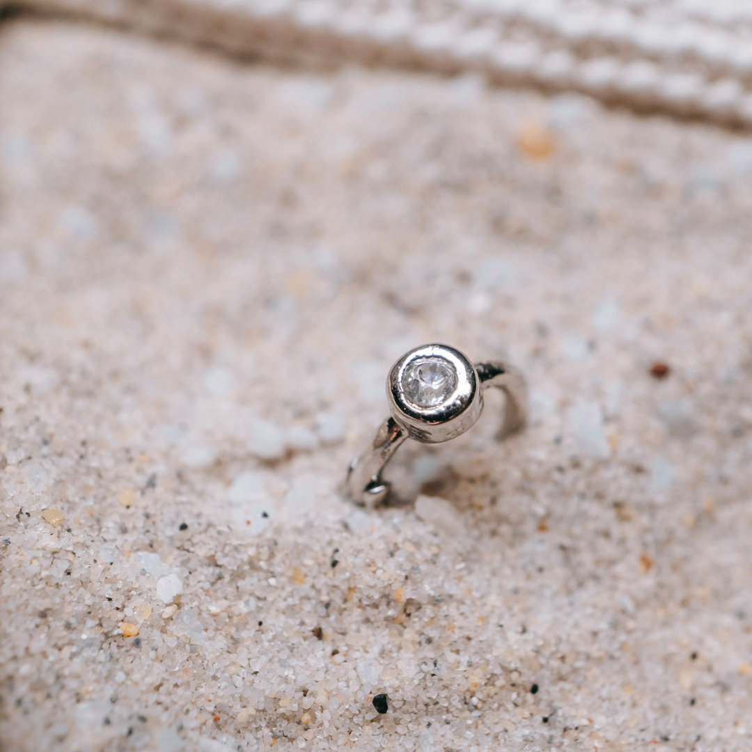 Tiny Side Ear Huggies (Metal & Clear)