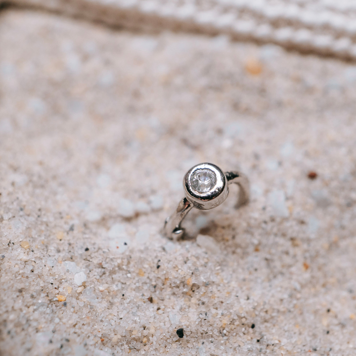 Tiny Side Ear Huggies (Metal & Clear)