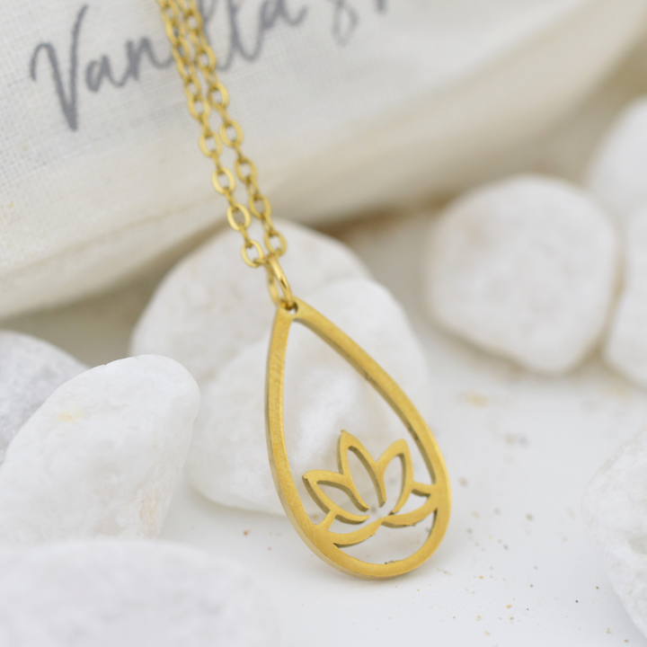 Necklaces - Gold Lotus Necklace