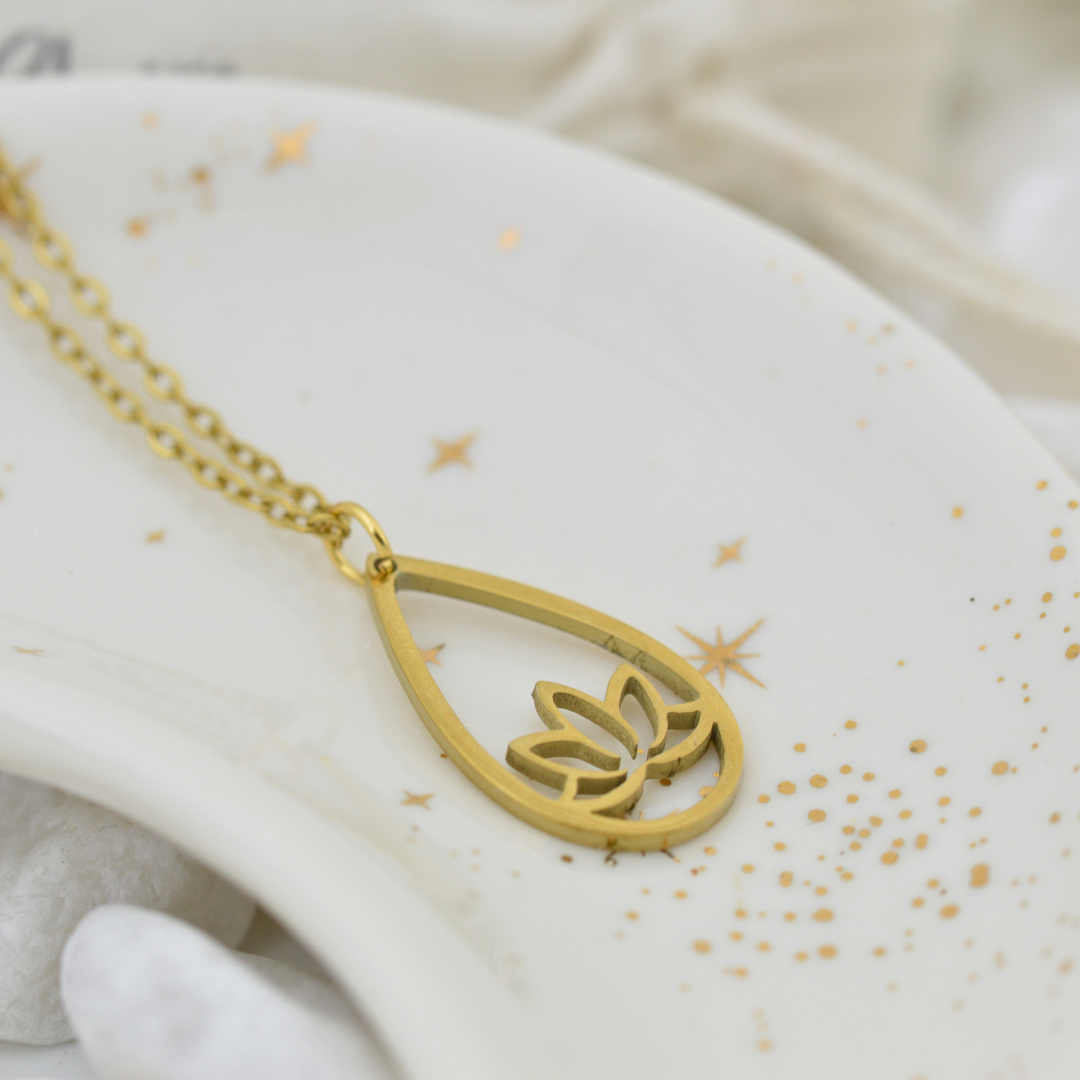 Golden Lotus Light Necklace