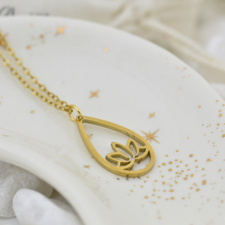 Golden Lotus Light Necklace