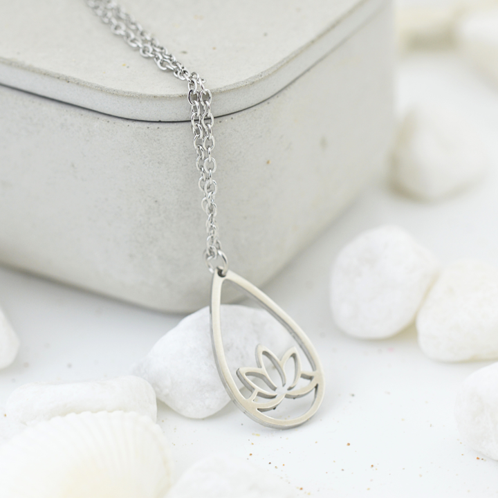 Necklaces - Silver Lotus Flower Necklace