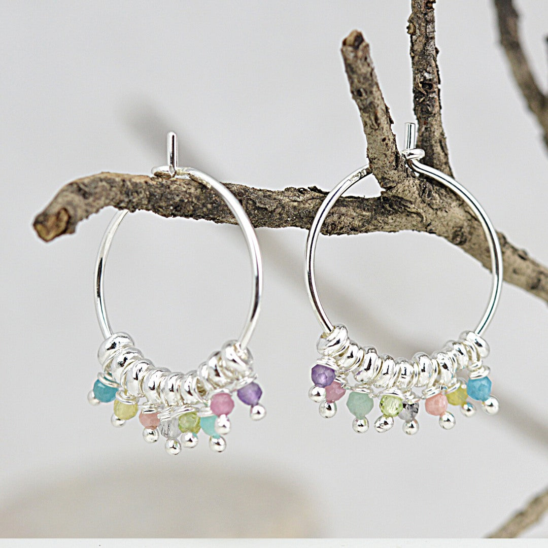 Earrings - Gemstone Hoops