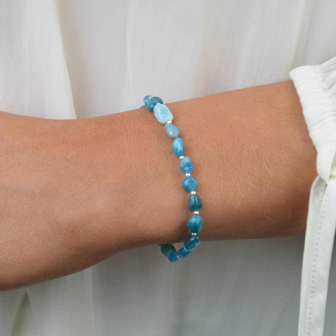 Blue Apatite Stone Bracelet