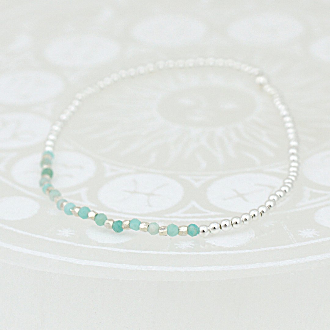 Bracelets - Dainty Amazonite Serenity Stretch