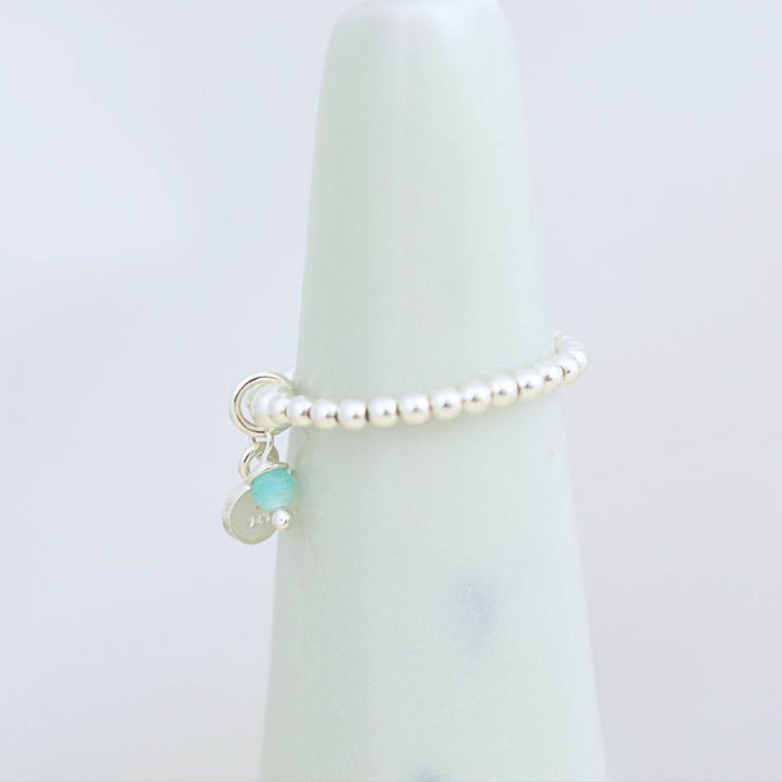 Rings - Amazonite Beaded Charm Ring