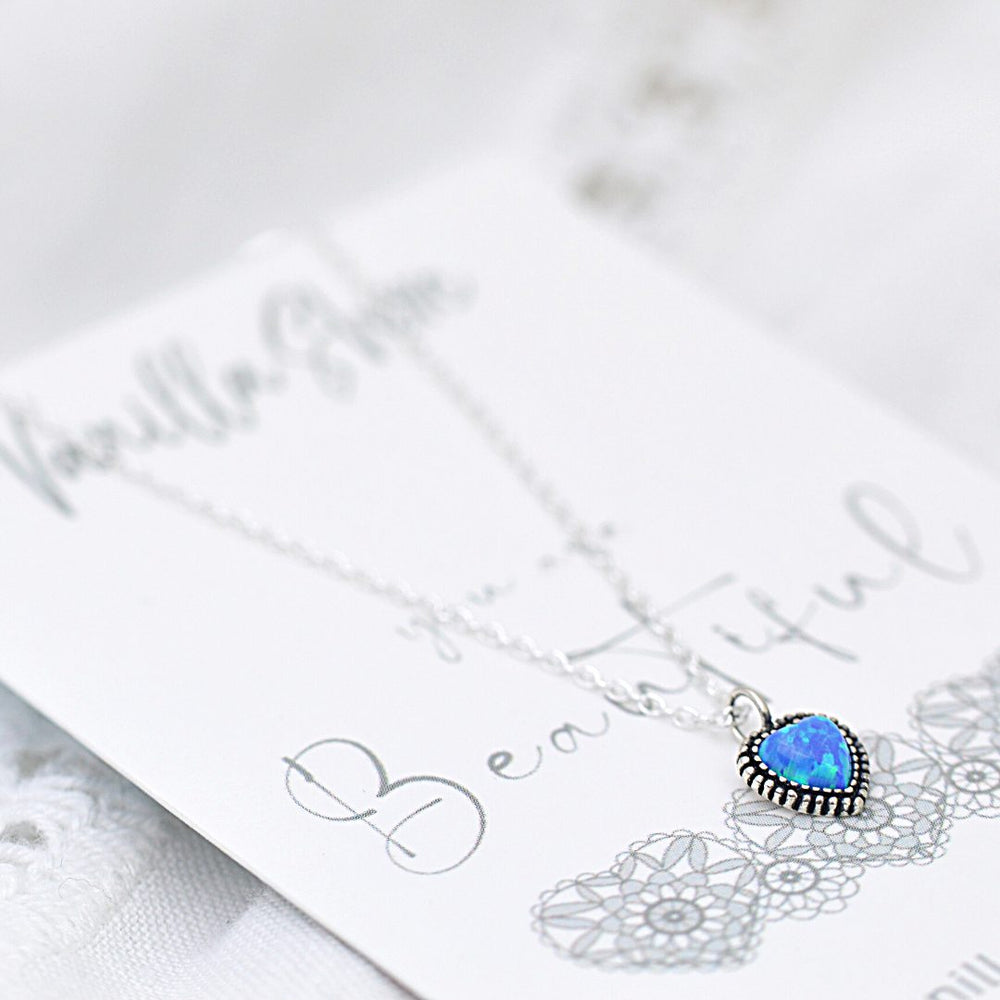 Necklaces - Opal Heart Necklace